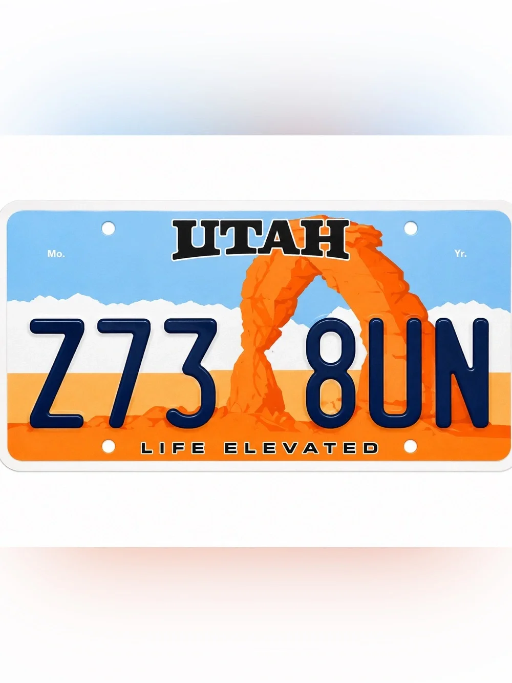 Utah Life Elevated License Plate